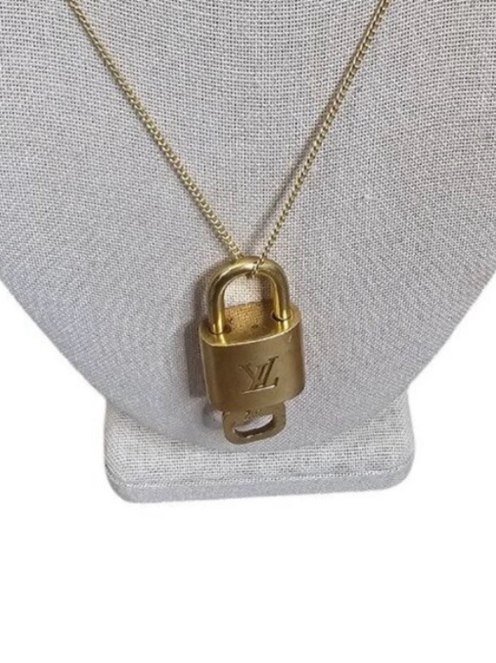 Authentic Louis Vuitton Gold Tone Padlock Pendant Charm